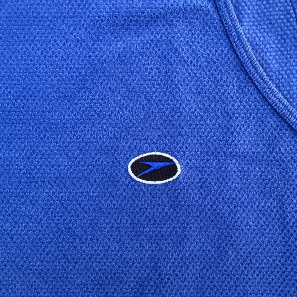 Speedo Men's Blue Athletic Tank Top Large Mesh Made in USA Vintage - Picture 7 of 7
